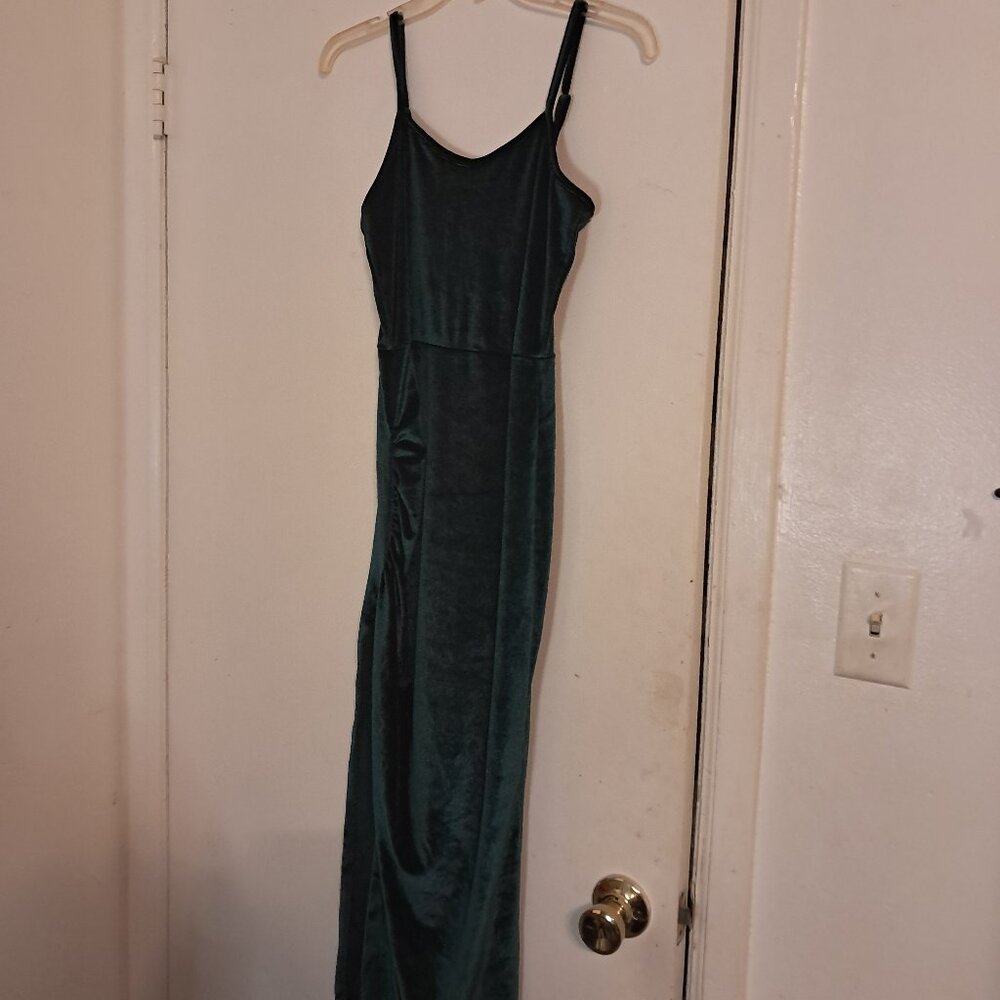 Zaful Forest green velvet dress